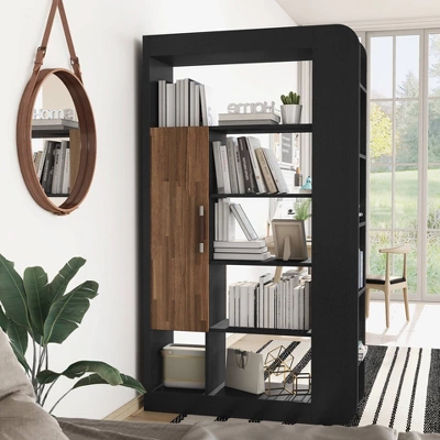70.87" Triaga Multi Shelf Bookcase Black - MiBasics - Image 2