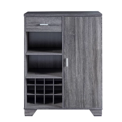 Ereth Modern Wine Bar Cabinet Dark Gray - MiBasics - Image 2